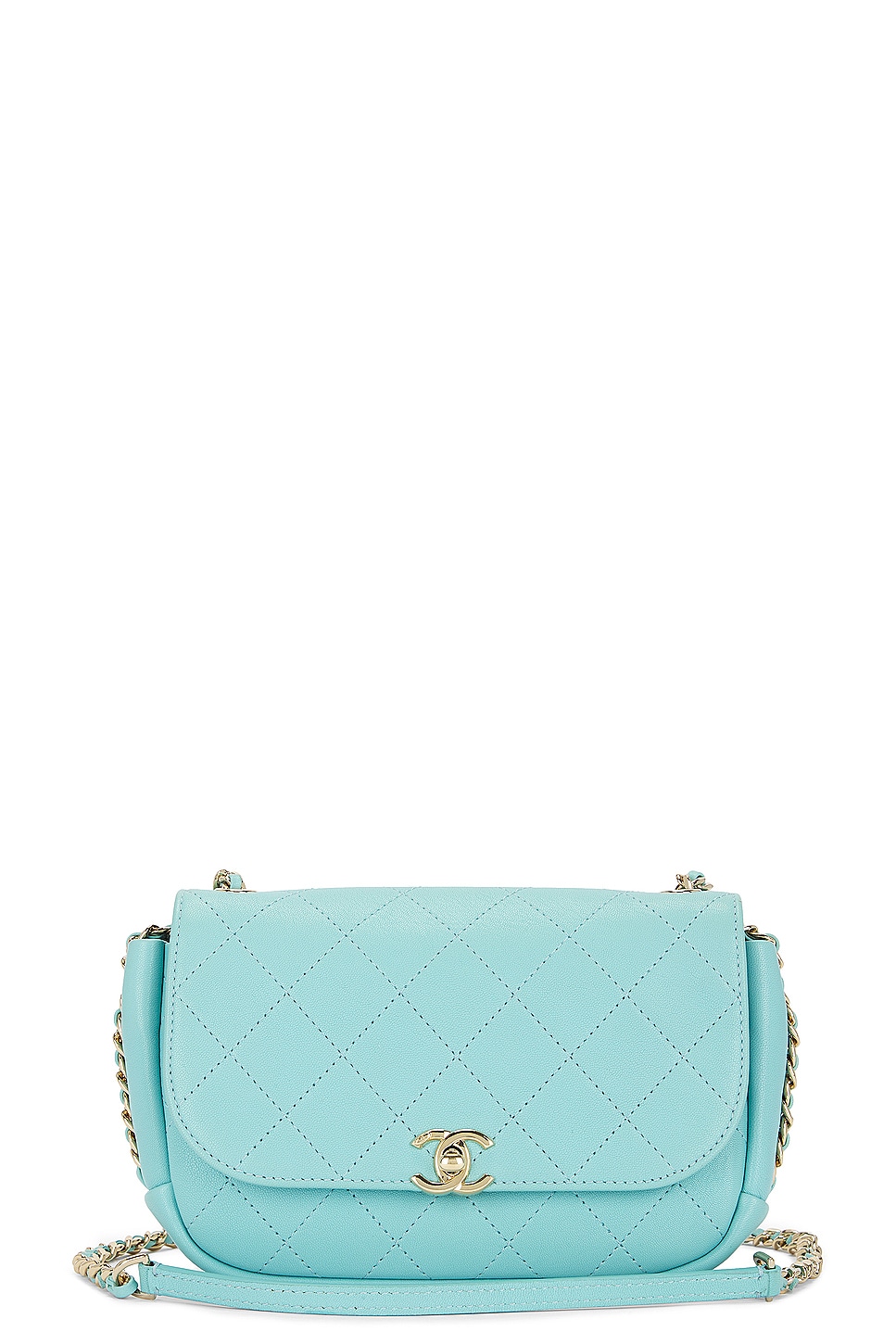 Lambskin Flap Bag in Teal
