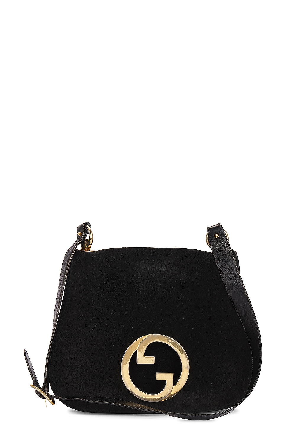 Gucci Leather Interlocking G Shoulder Bag in Black