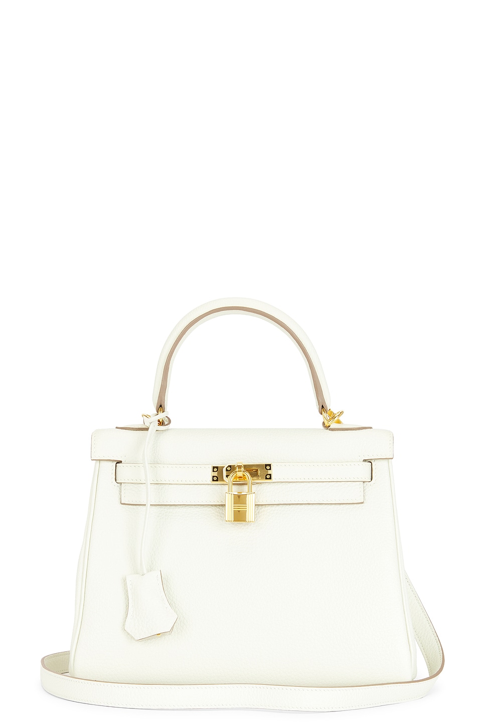 Togo Kelly 25 Handbag in White