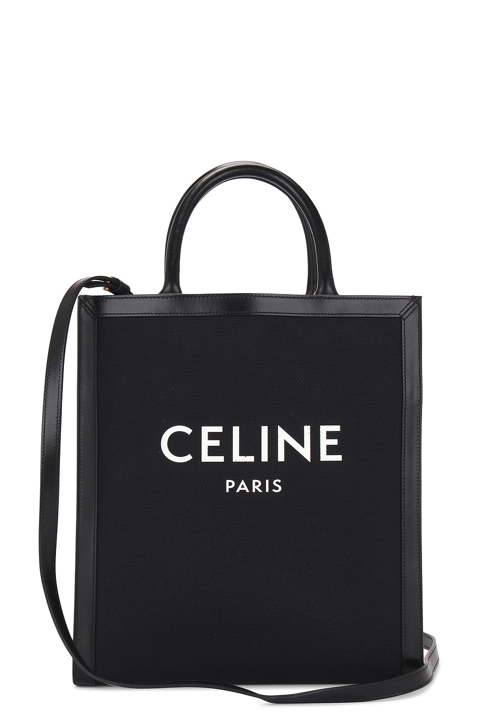 Shop Celine Vertical Cabas Tote Bag In Black