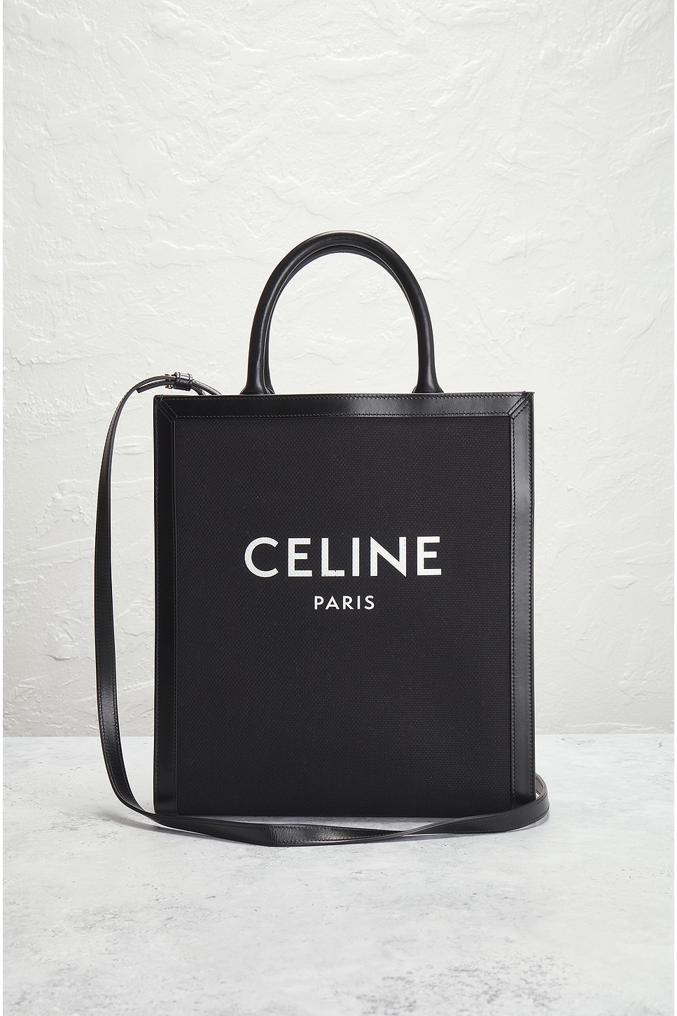 Shop Celine Vertical Cabas Tote Bag In Black