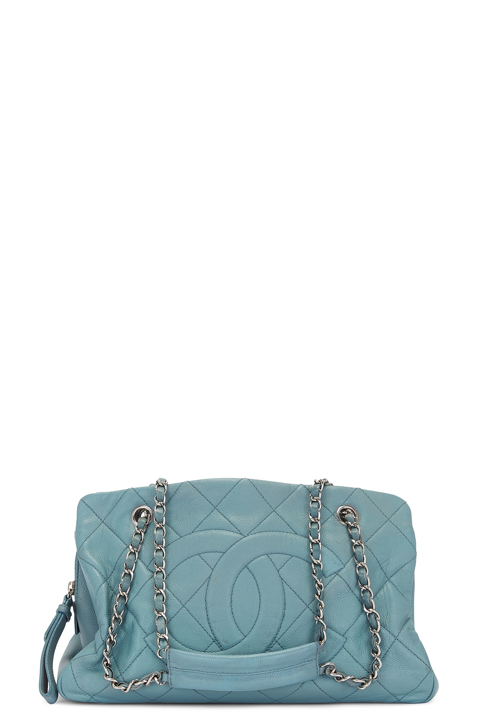 Pre-owned Chanel Matelasse Caviar Chain Shoulder Bag In Blue
