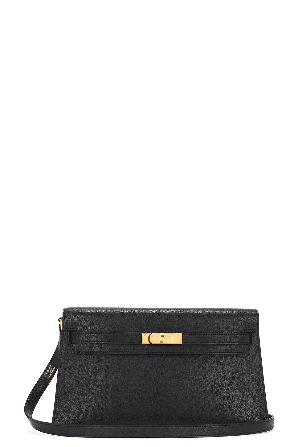 Pre-owned Hermes Kelly Elan Chevre Shoulder Bag In Black