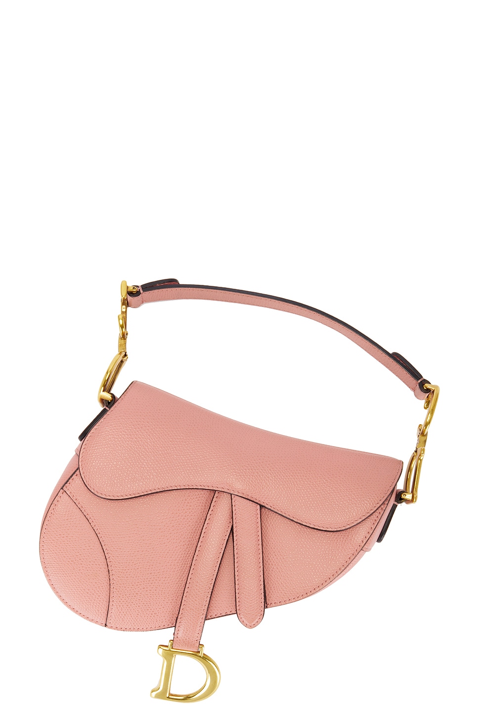 Shop Dior Leather Saddle Bag In Pink