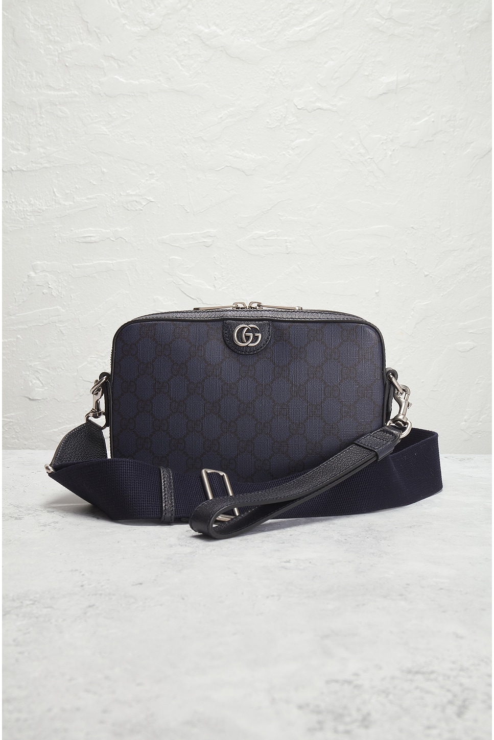 Pre-owned Gucci Ophidia Gg Supreme 2 Way Shoulder Bag In Navy