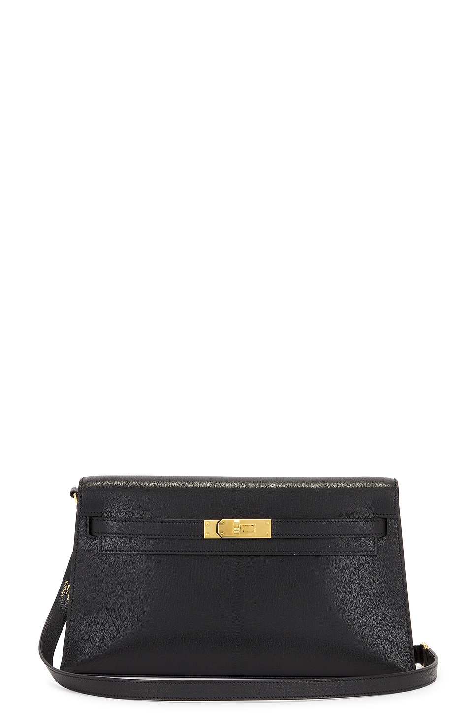 Chevre Kelly Elan Shoulder Bag in Black