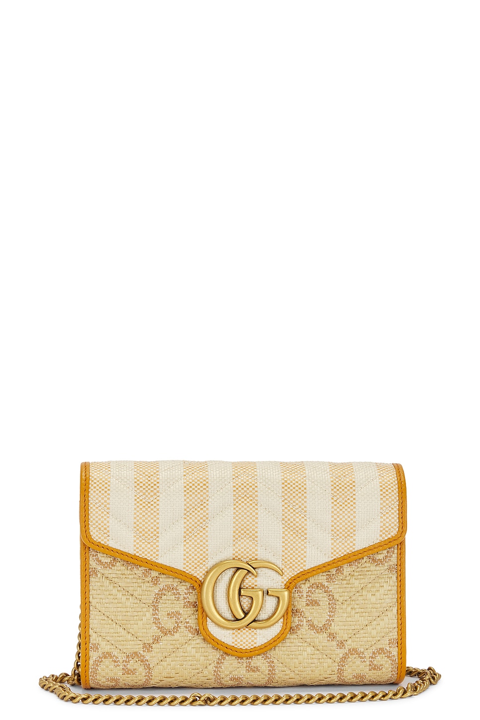 Gucci Marmont Chain Shoulder Bag In Beige