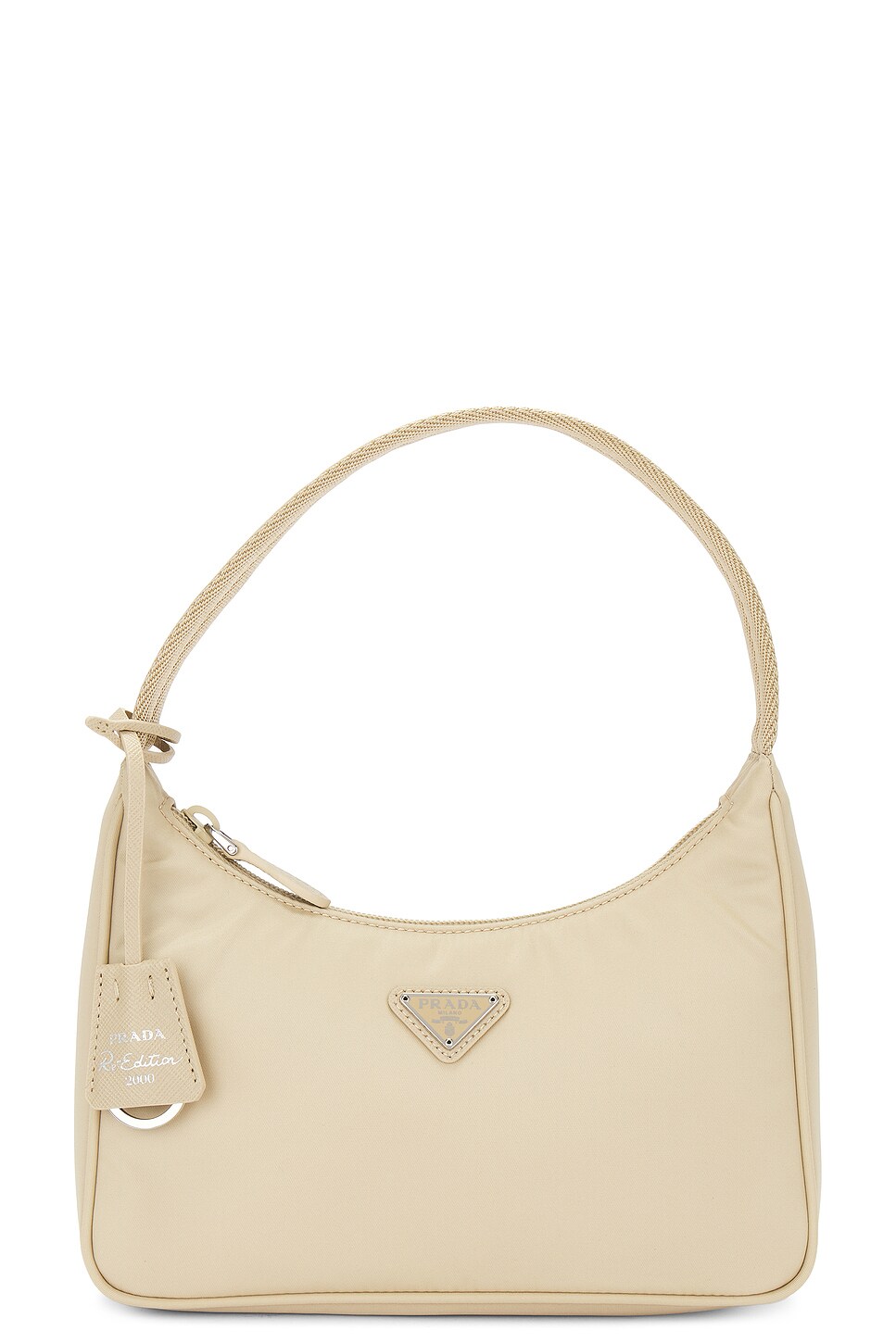 Prada Re-edition Nylon Shoulder Bag In Cream
