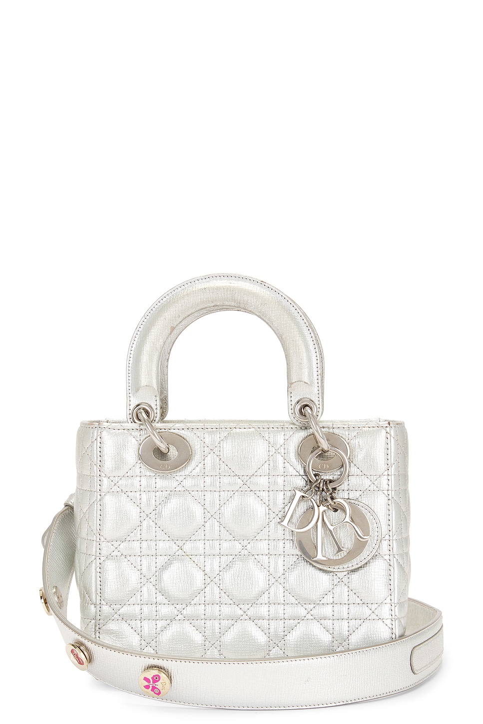 Dior Lady Cannage Handbag In Silver