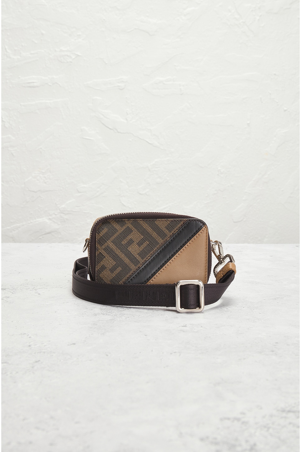 Shop Fendi Zucca Shoulder Bag In Brown