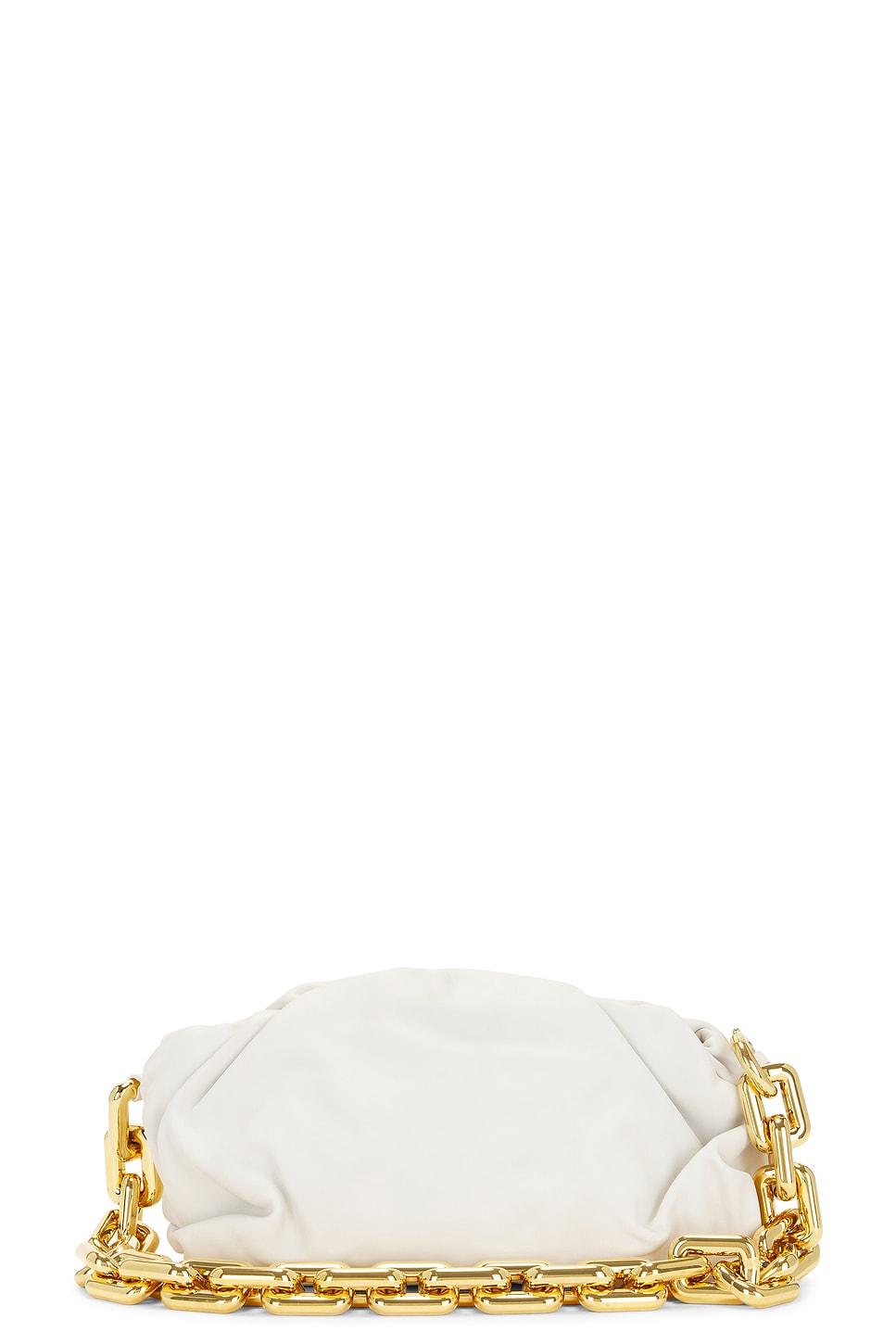 Shop Bottega Veneta The Chain Pouch Bag In Chalk & Gold