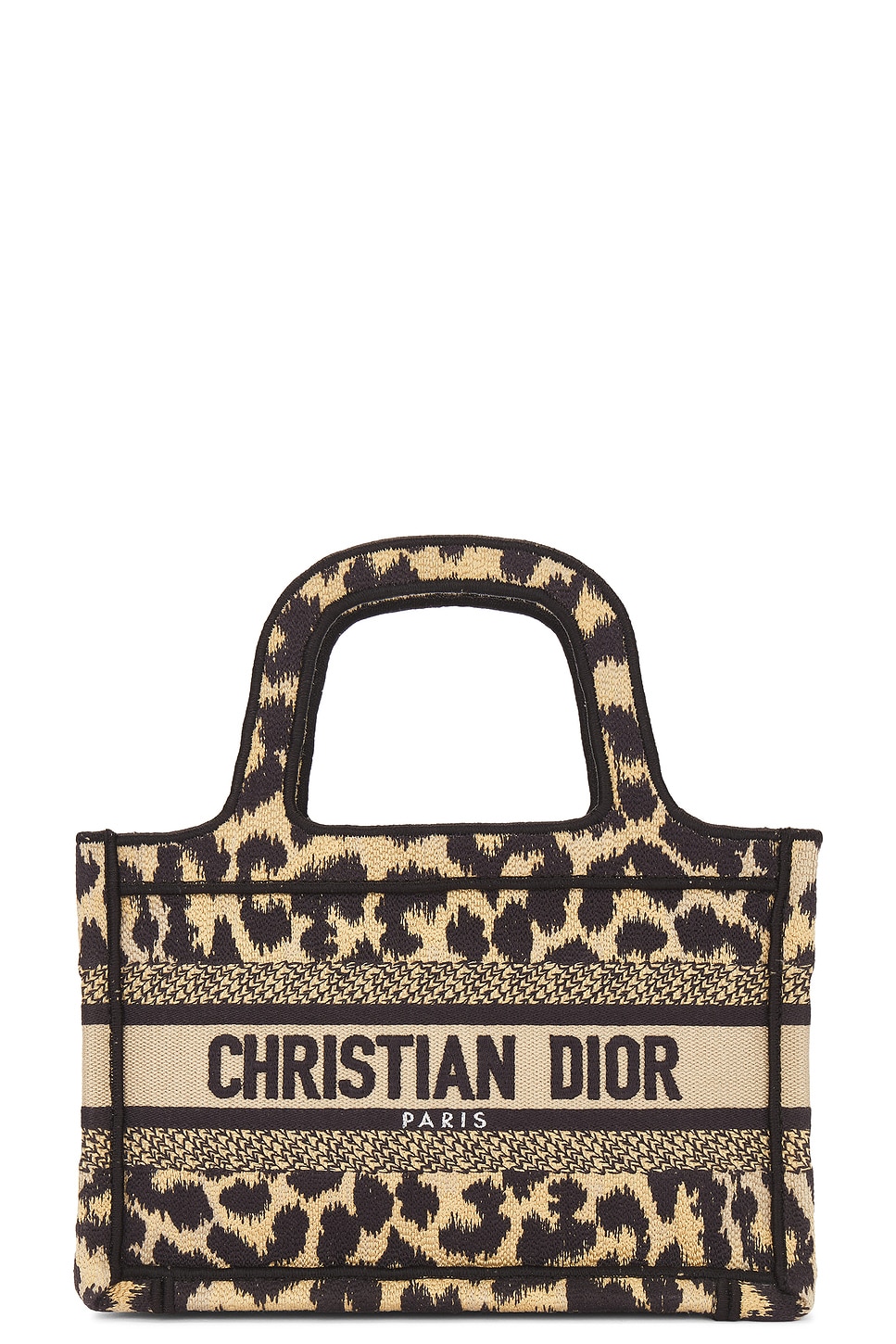 Shop Dior Mini Leopard Book Tote Bag In Beige