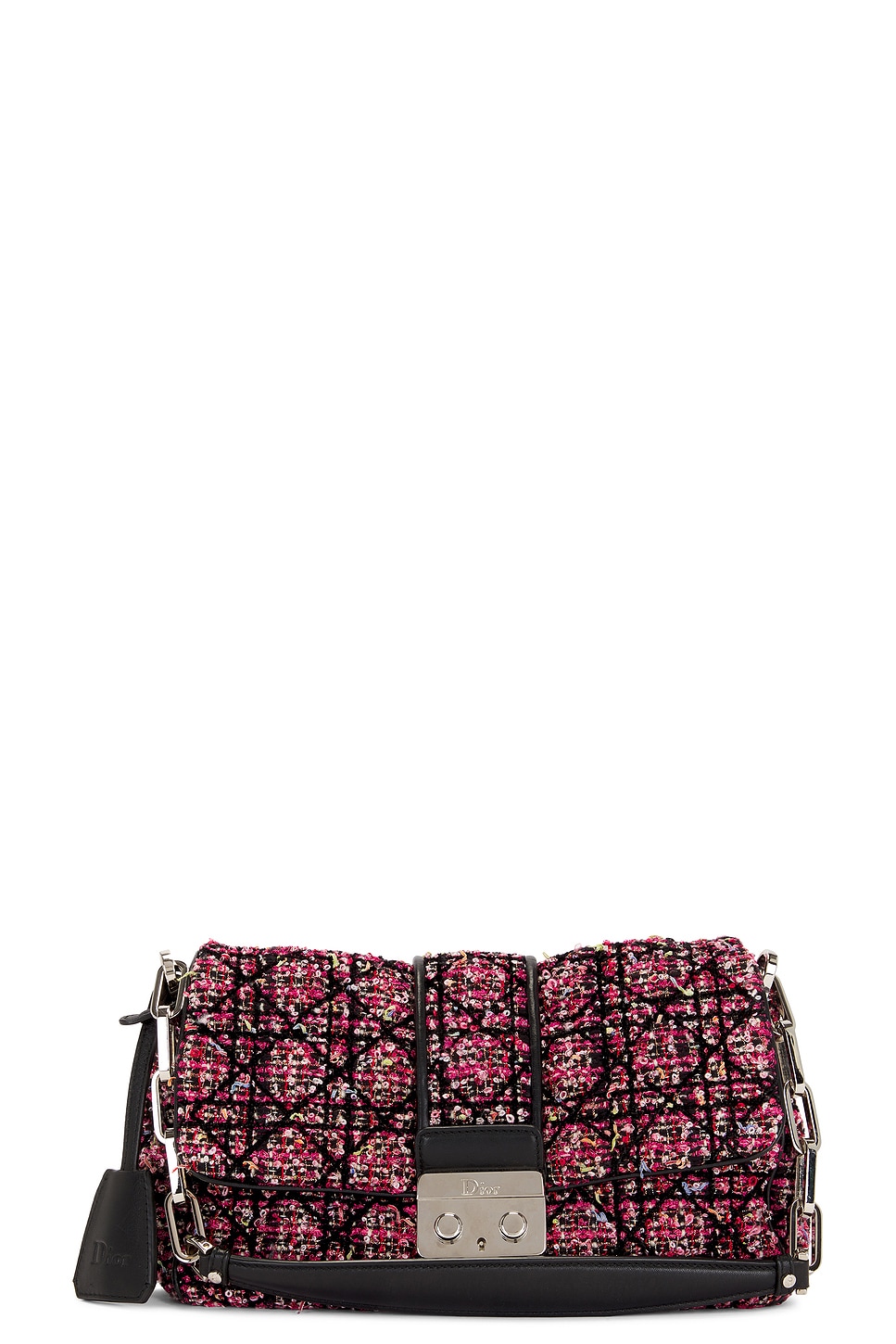 Shop Dior Tweed Shoulder Bag In Multi