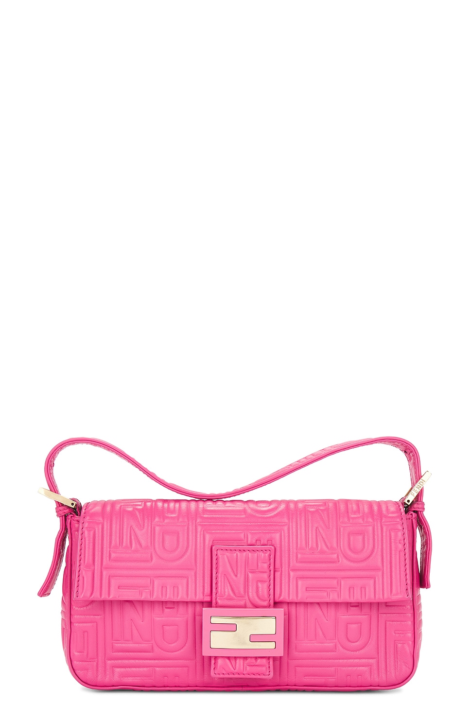 Fendi Embossed Mama Baguette Shoulder Bag In Pink