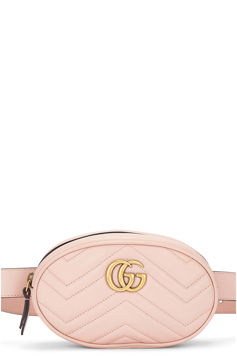 Gucci Marmont Leather Waist Bag In Gold