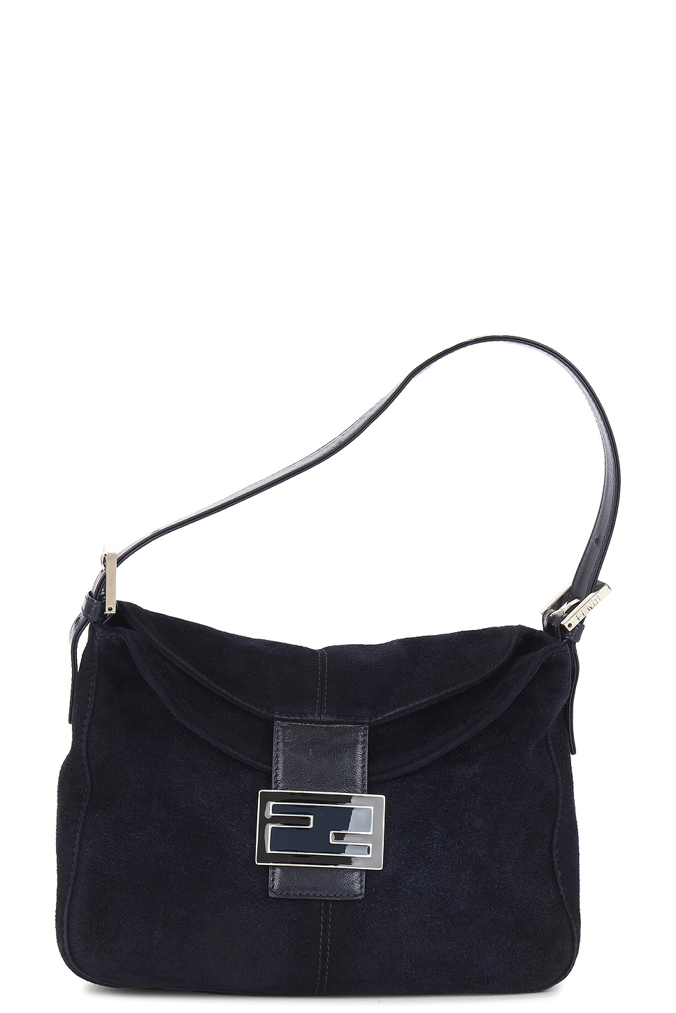 Shop Fendi Mama Baguette Shoulder Bag In Navy