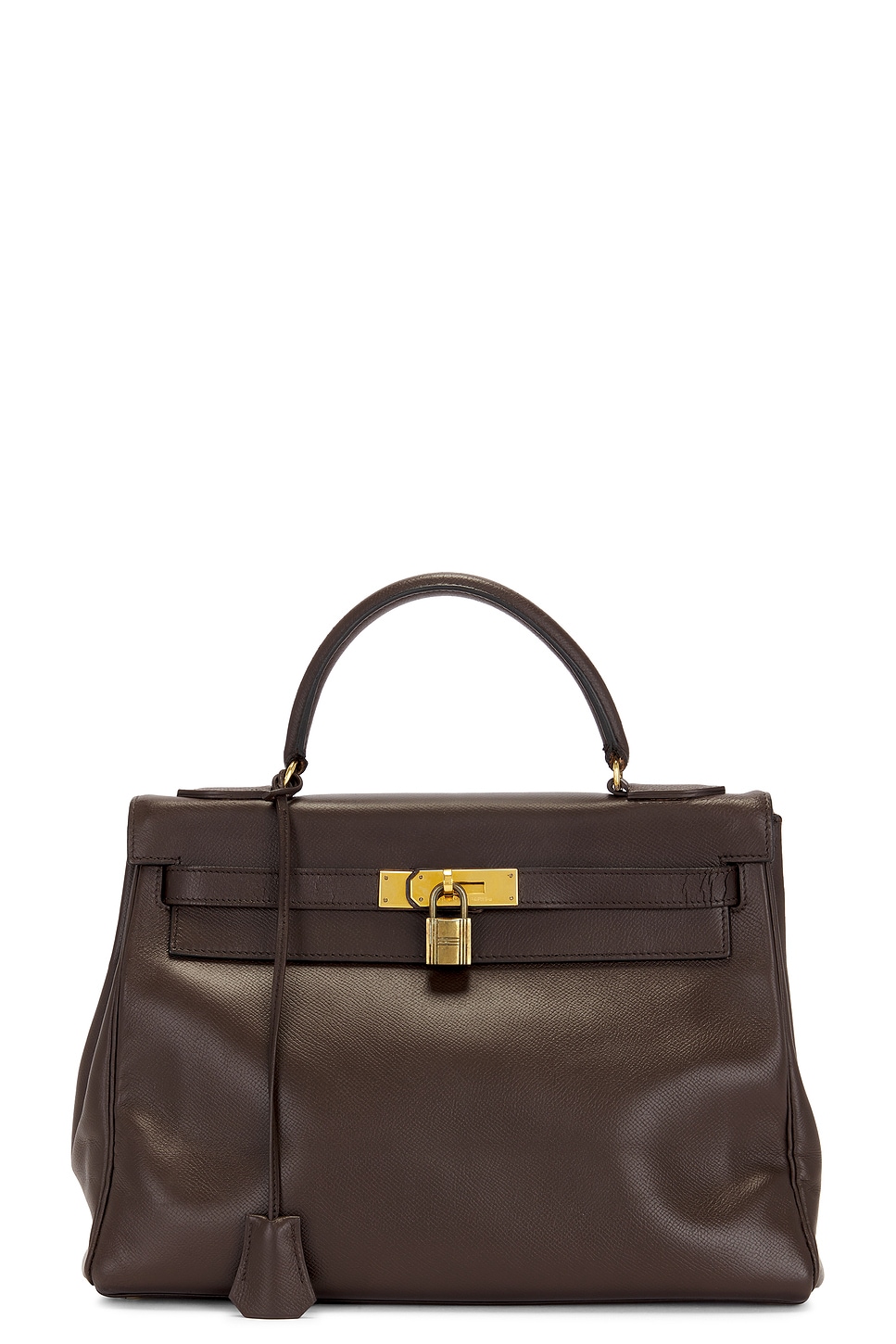 Pre-owned Hermes Courchevel Kelly 32 Handbag In Brown