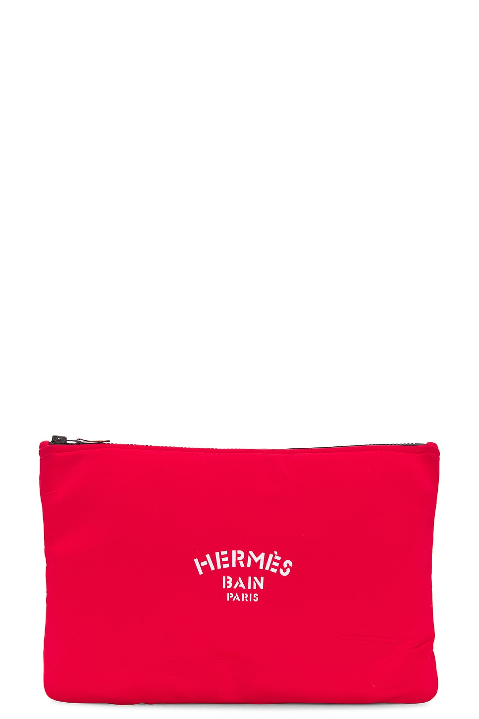 Pre-owned Hermes Trousse Flat Pm Pouch Bag In Red