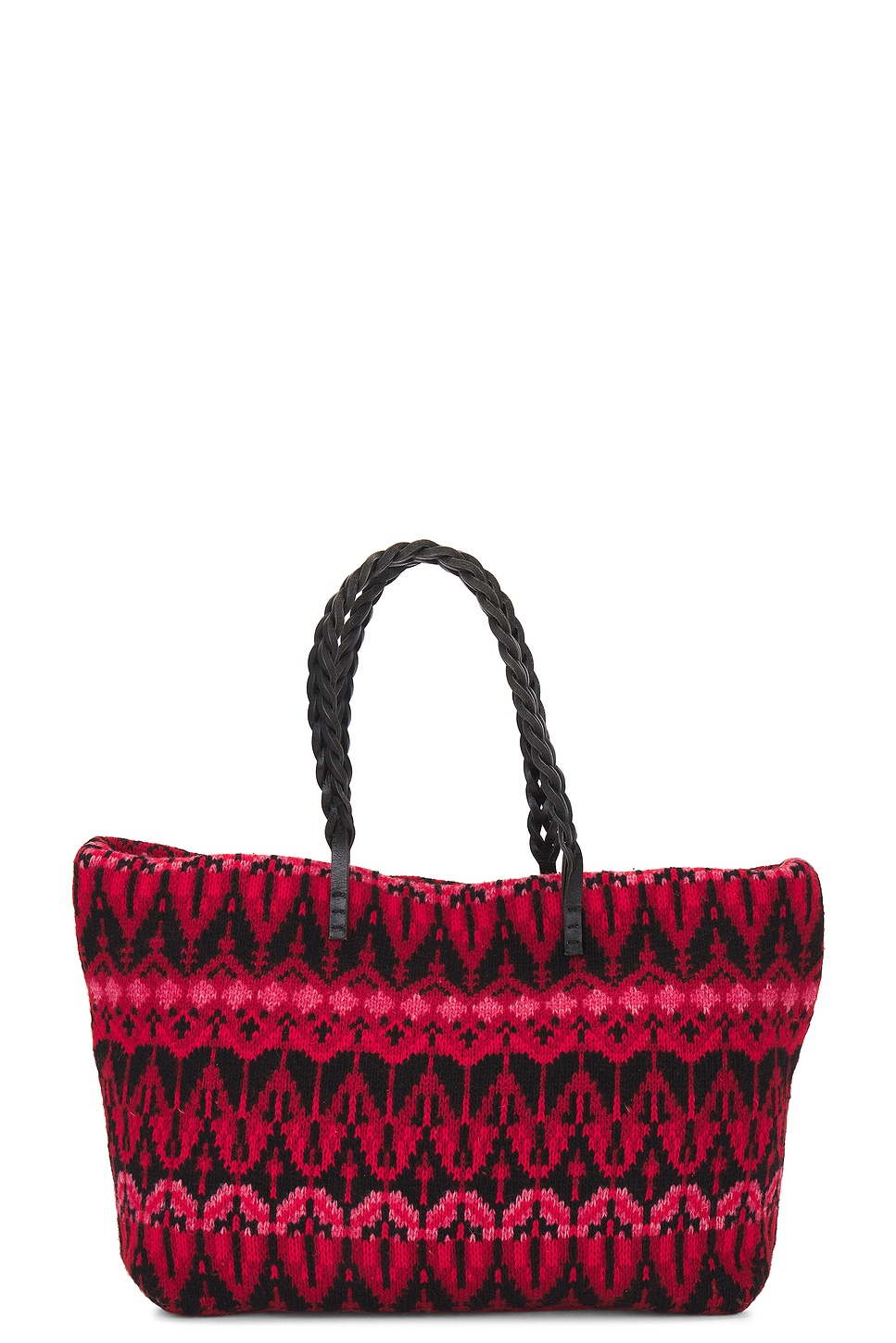 Shop Fendi Wool Tote Bag In Red