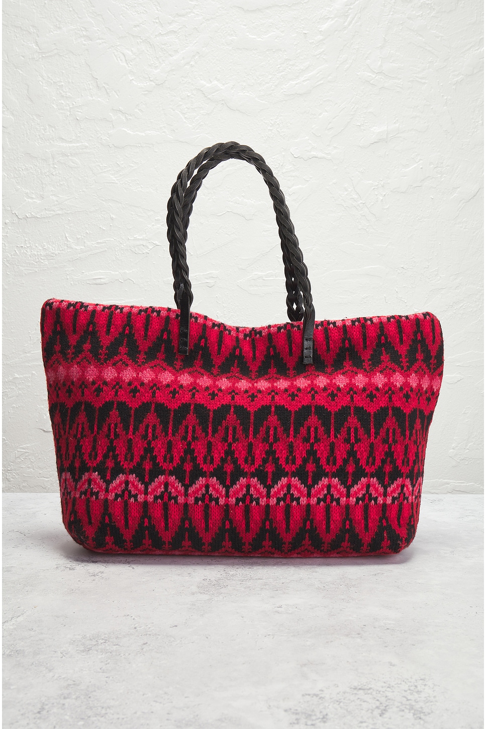 Shop Fendi Wool Tote Bag In Red