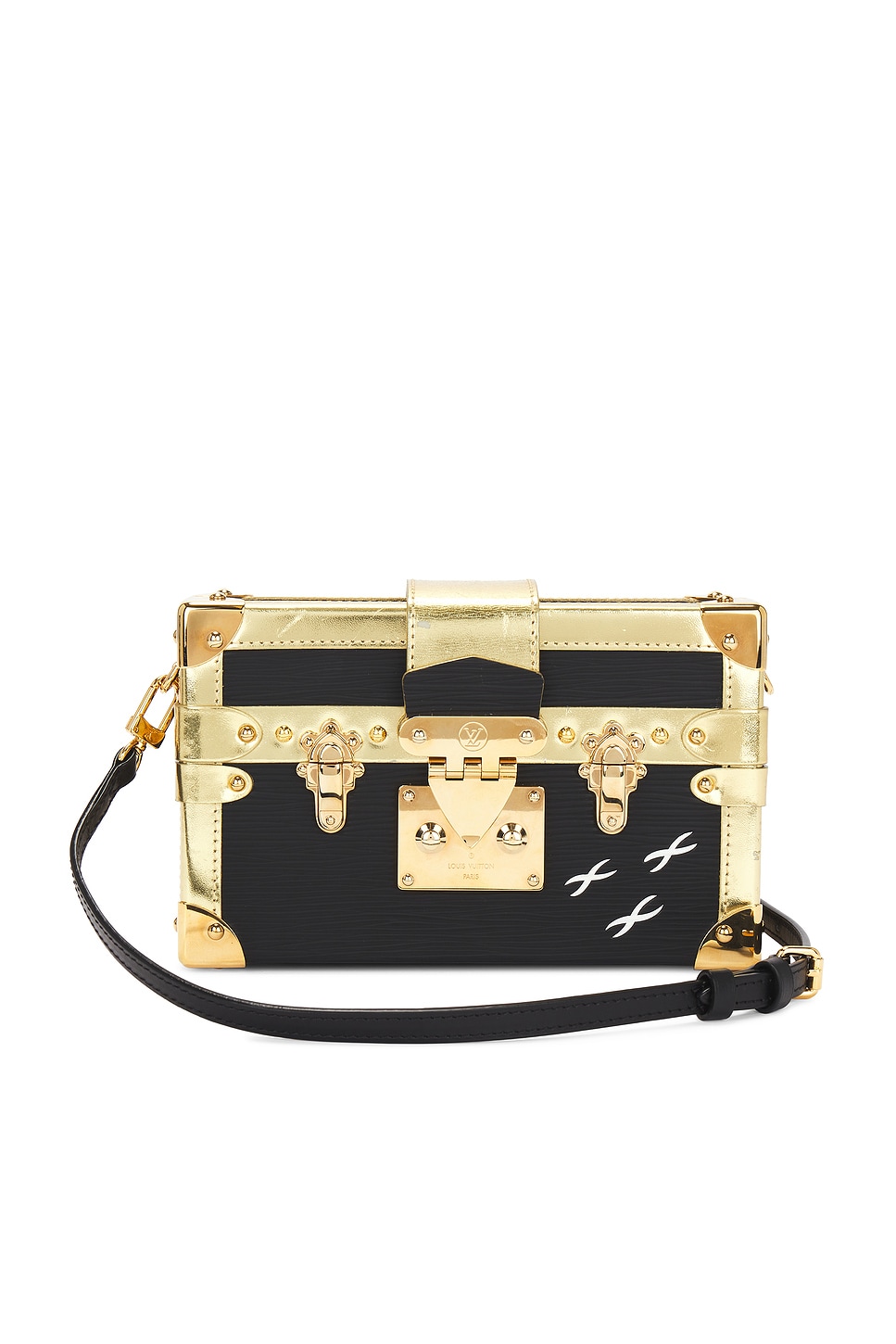 Petite Malle Shoulder Bag in Black