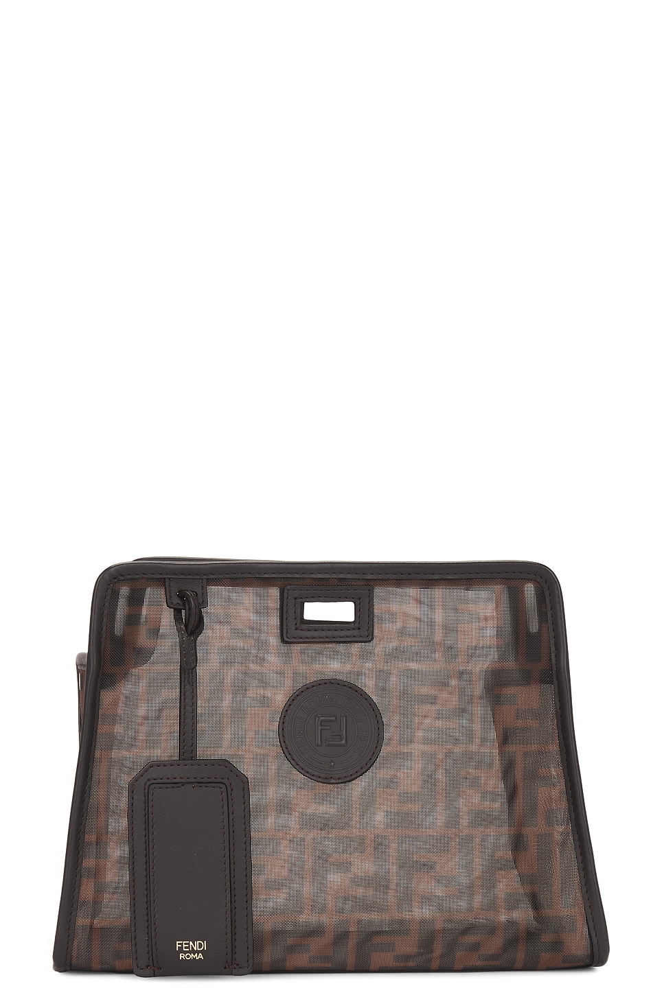 Shop Fendi Zucca Defender Handbag In Brown