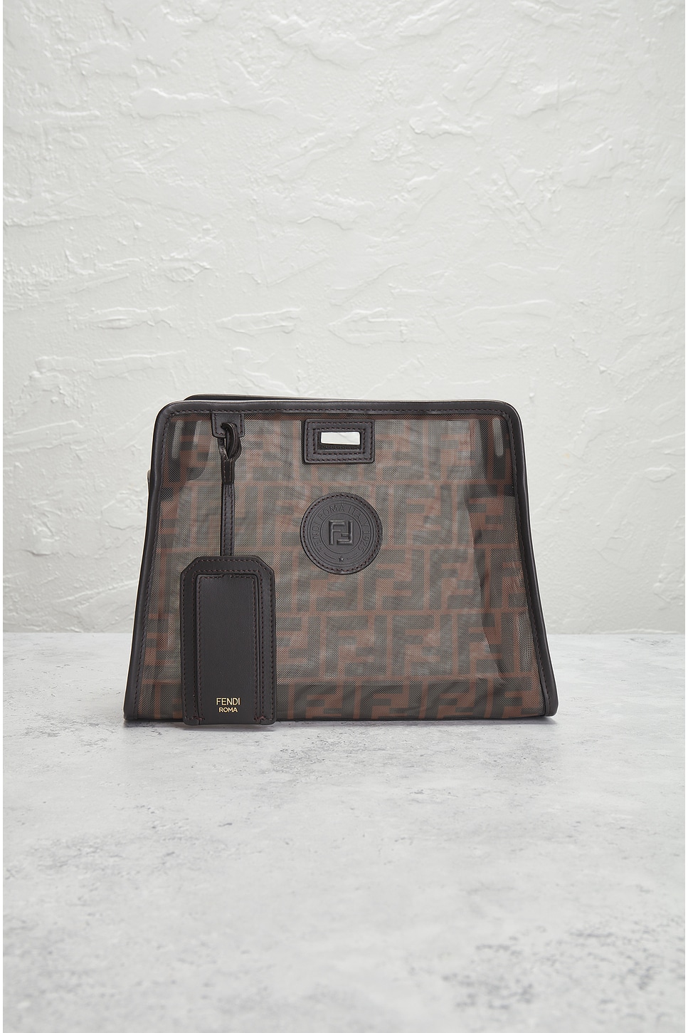 Shop Fendi Zucca Defender Handbag In Brown