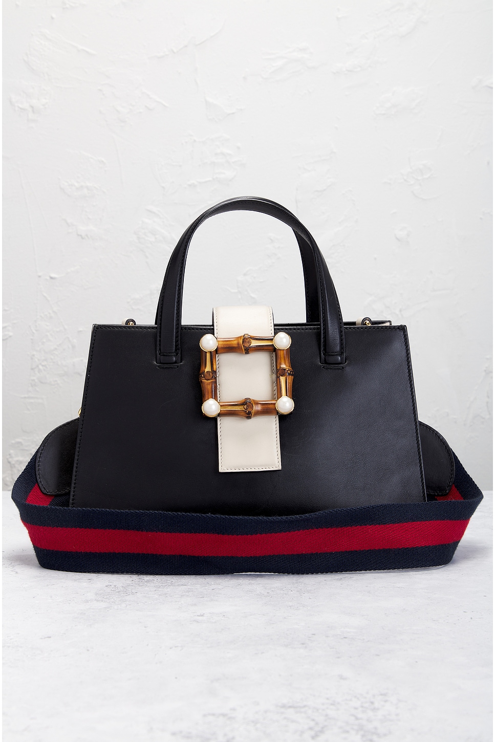 Shop Gucci Bamboo Buckle Tote Bag In Black