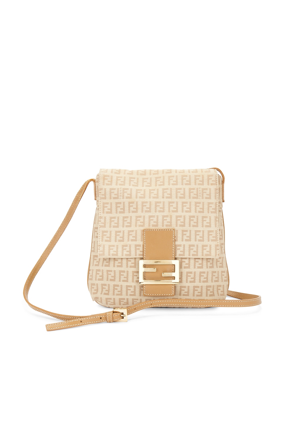 Shop Fendi Mama Zucchino Shoulder Bag In Ivory