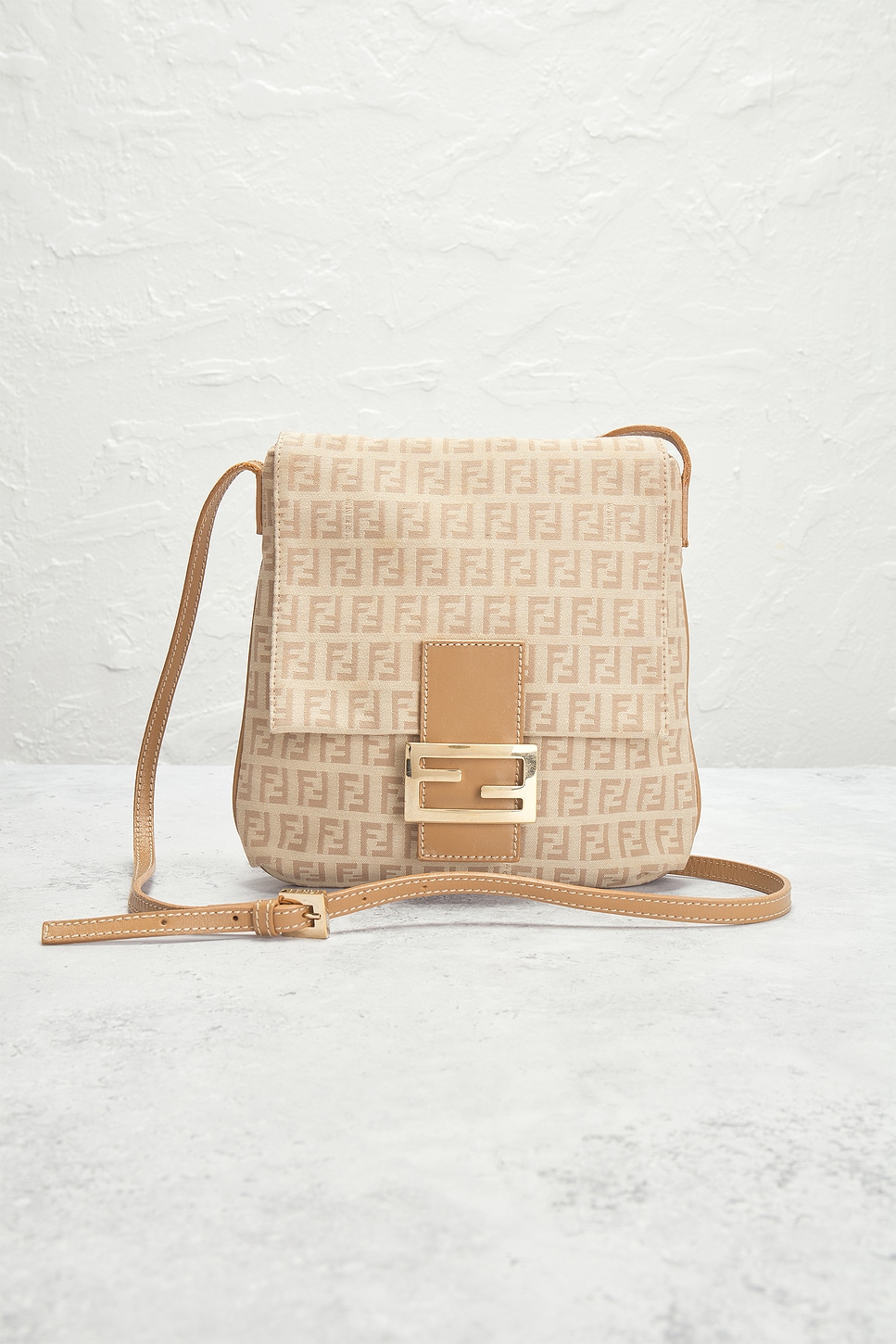 Shop Fendi Mama Zucchino Shoulder Bag In Ivory