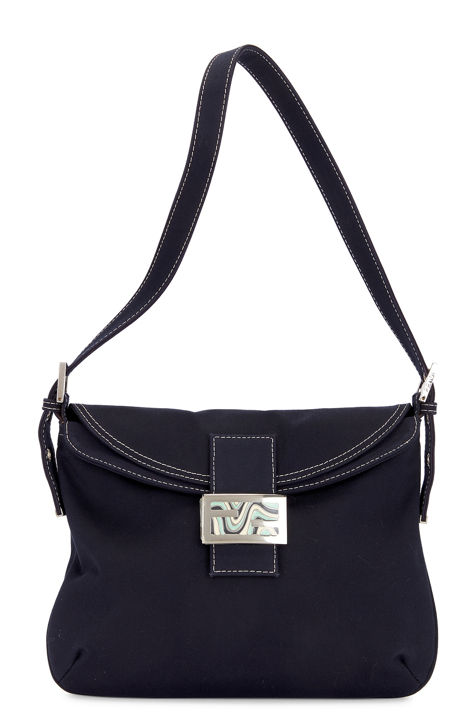 Shop Fendi Mama Baguette Shoulder Bag In Black