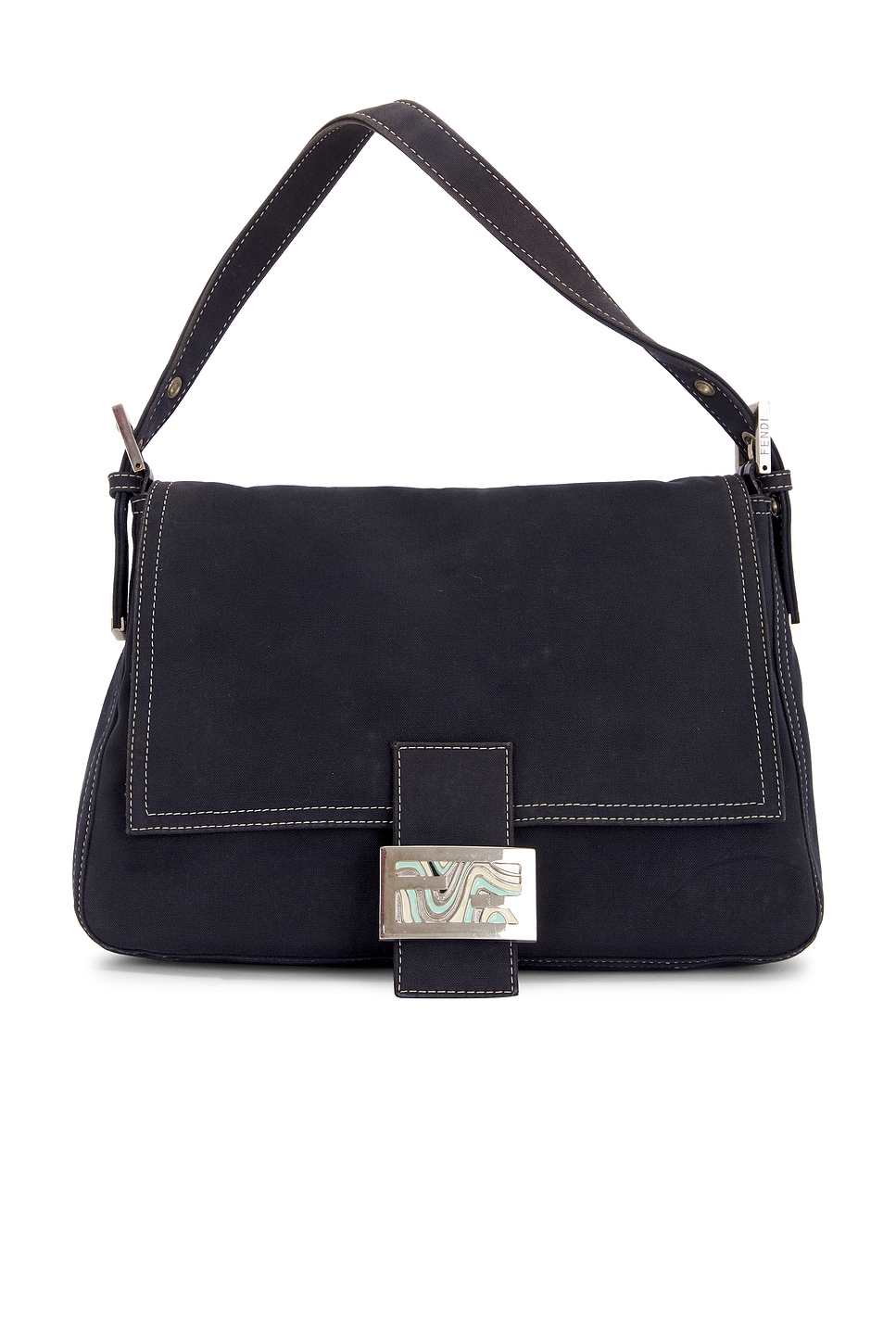 Shop Fendi Mama Baguette Shoulder Bag In Blue