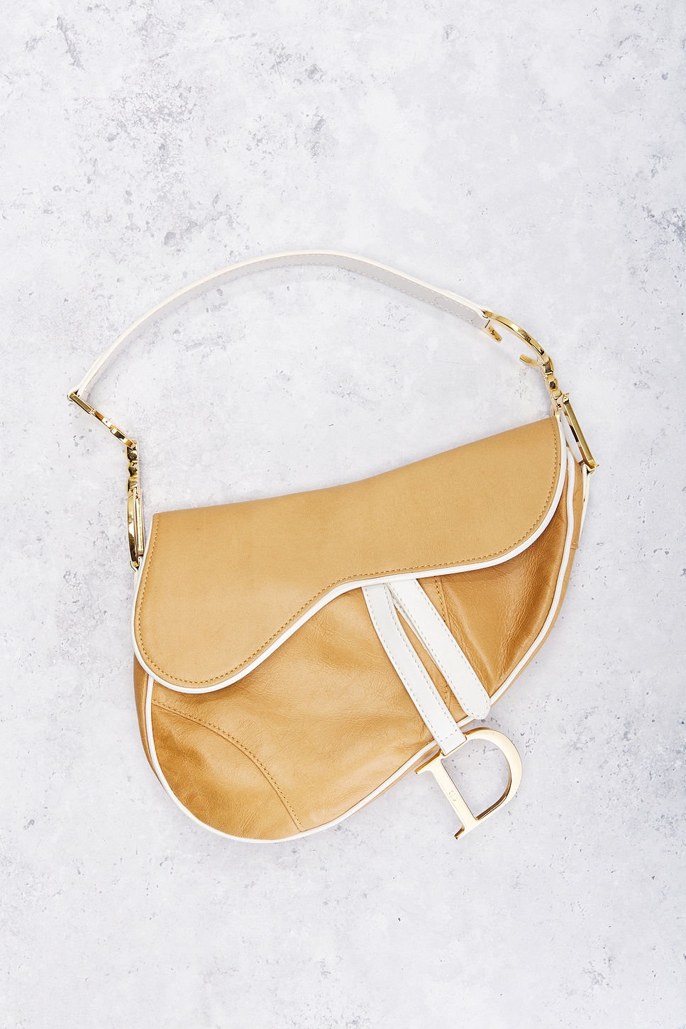 Shop Dior Saddle Bag In Neutral