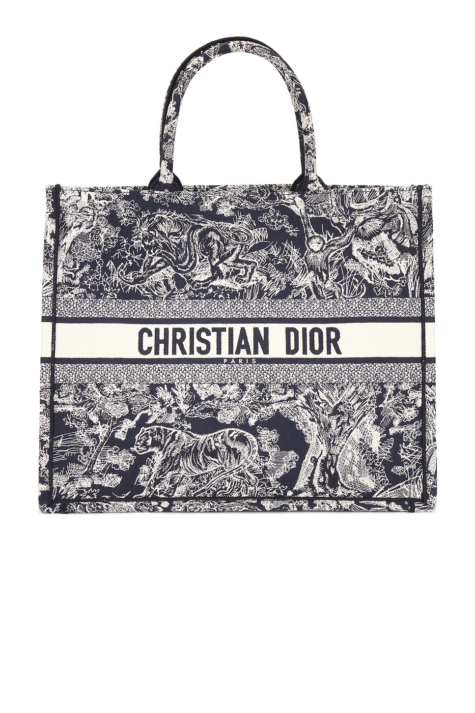 Shop Dior Toile De Jouy Book Tote Bag In Navy