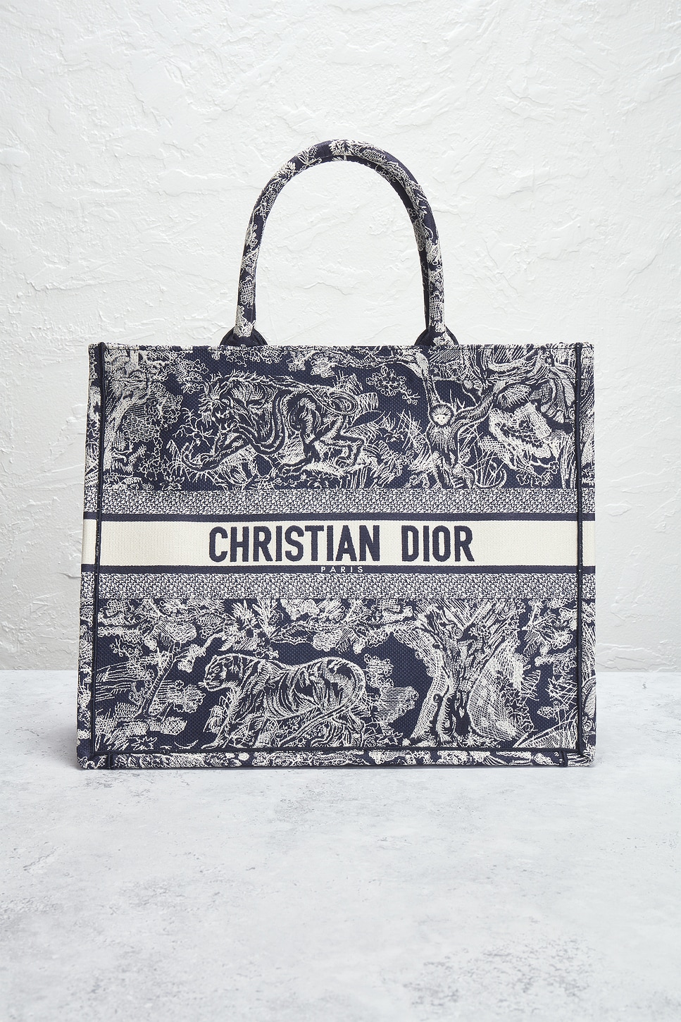 Shop Dior Toile De Jouy Book Tote Bag In Navy