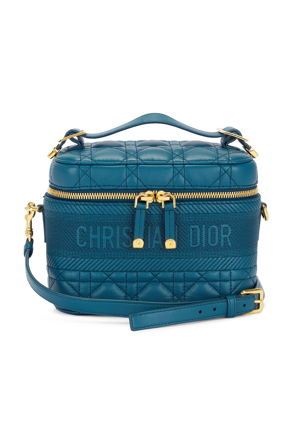 Shop Dior Calfskin Vanity Shoulder Bag In Blue