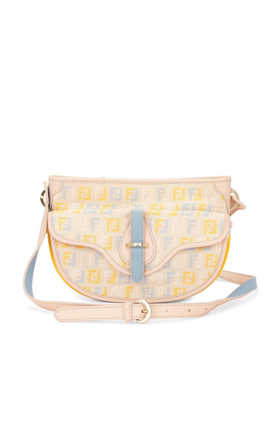 Shop Fendi Zucchino Shoulder Bag In Peach