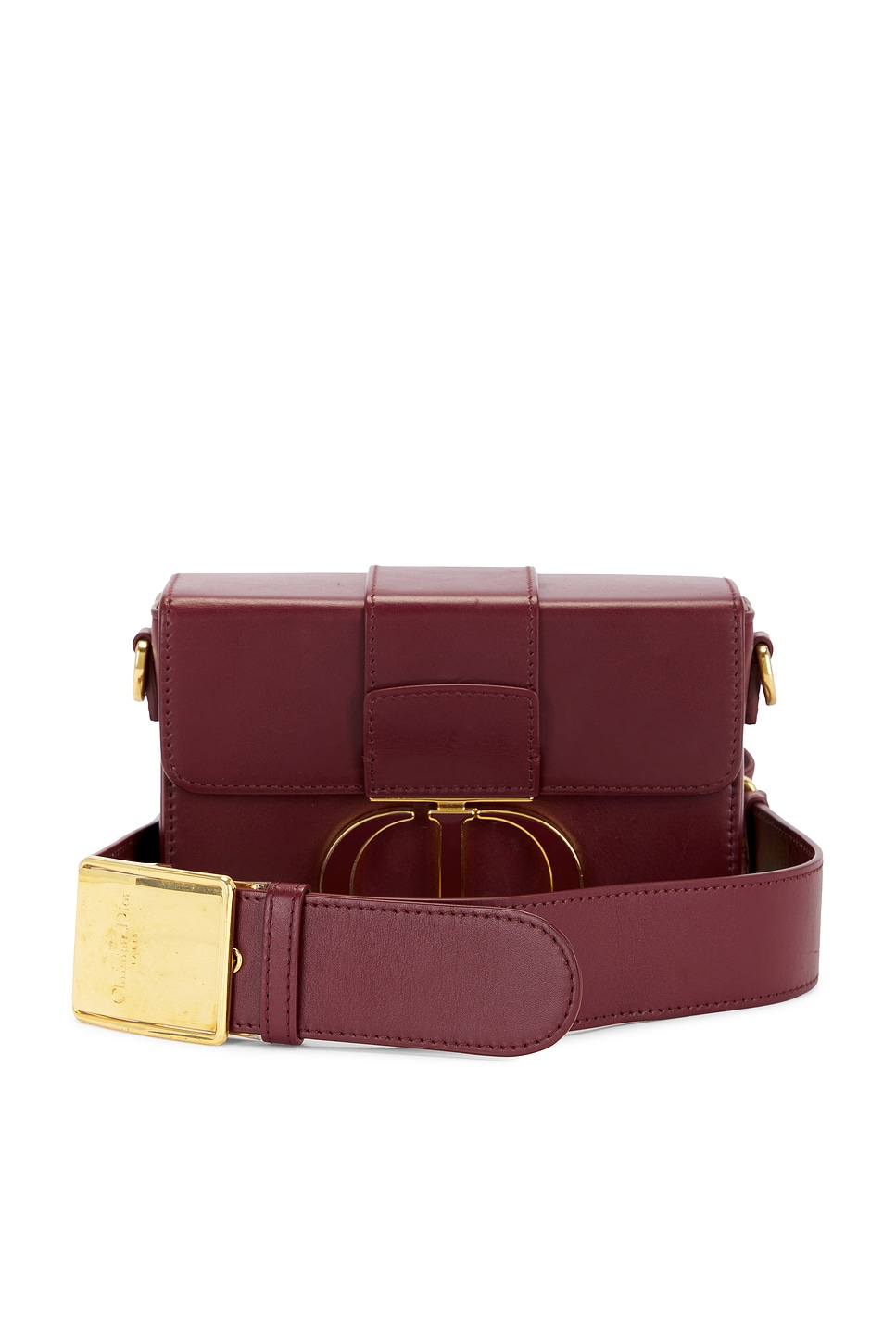 Shop Dior 30 Montaigne Shoulder Bag In Burgundy