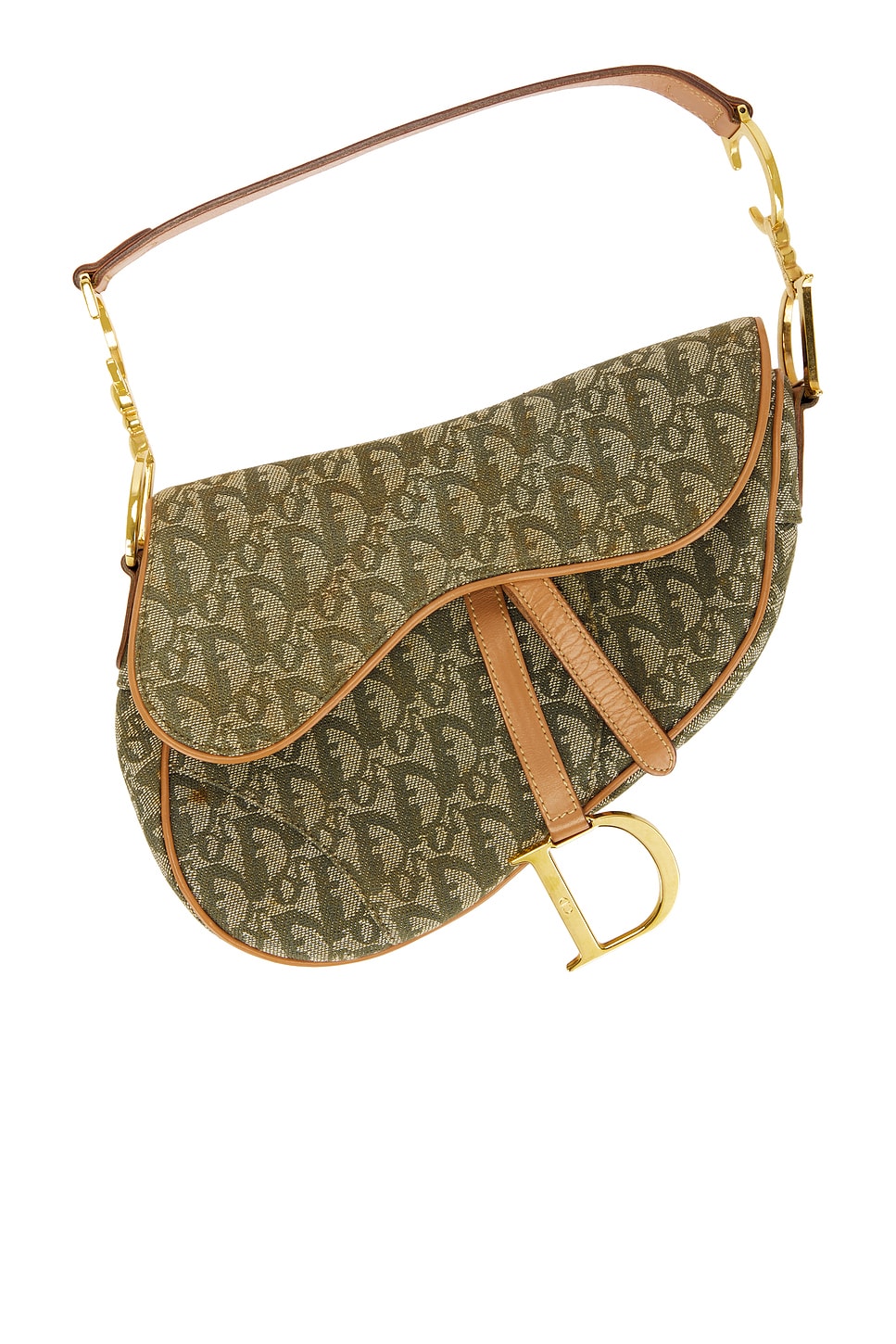 Shop Dior Trotter Saddle Bag In Green