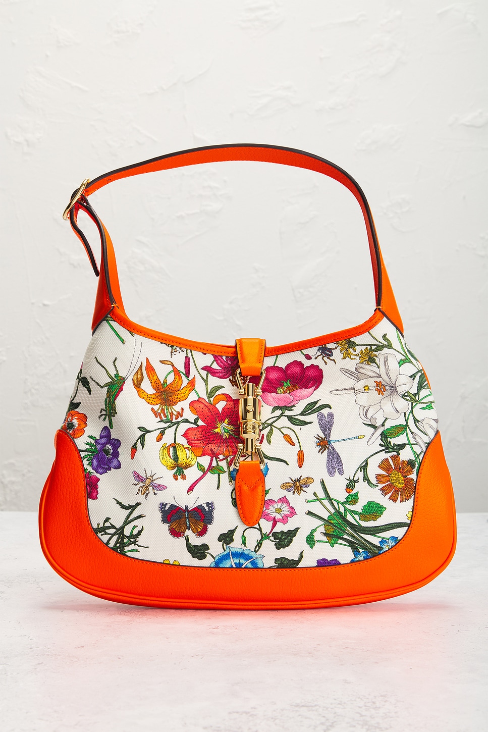 Pre-owned Gucci Jackie Flora Shoulder Bag In Multi