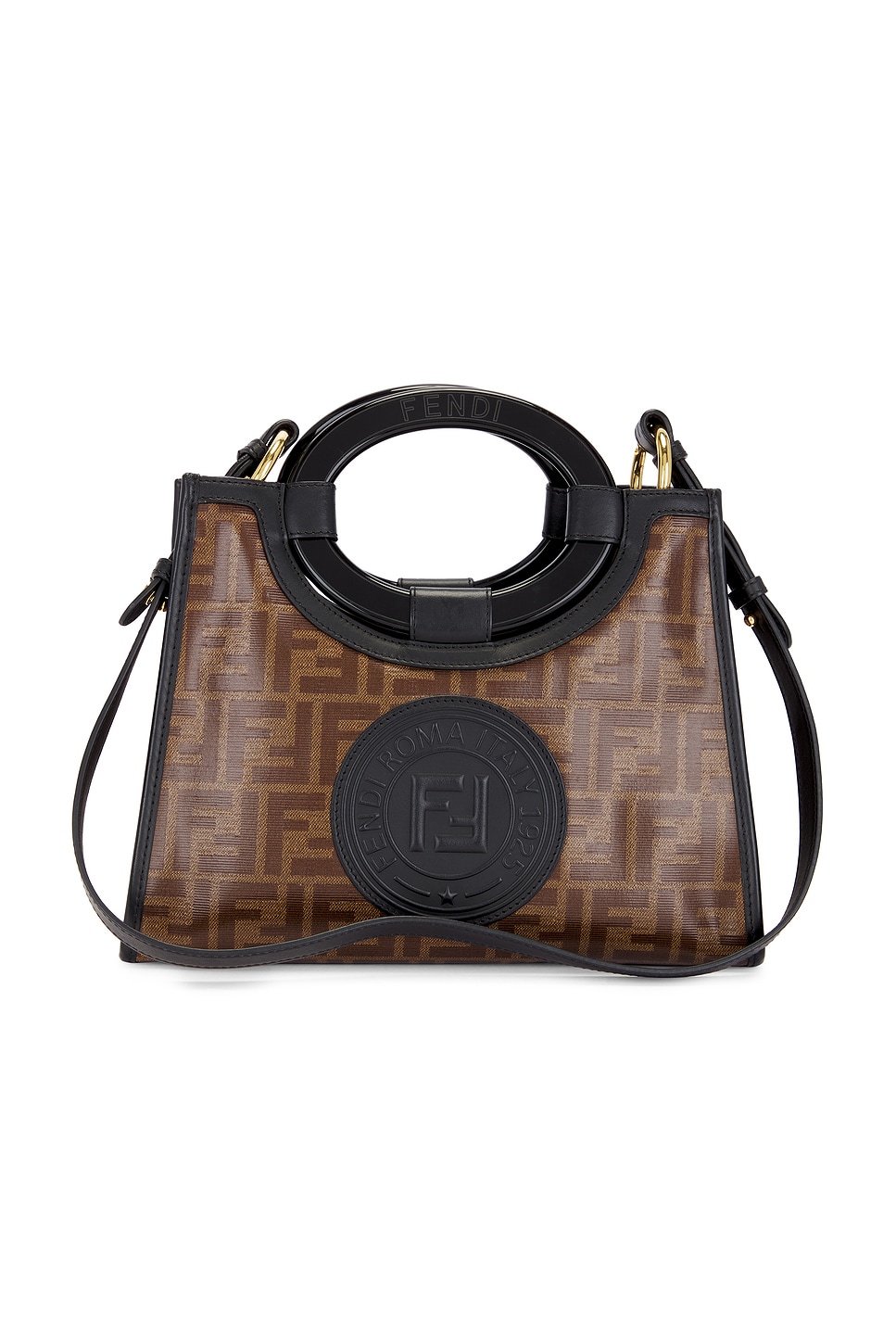 Shop Fendi Zucca Runaway Shopper Handbag In Brown