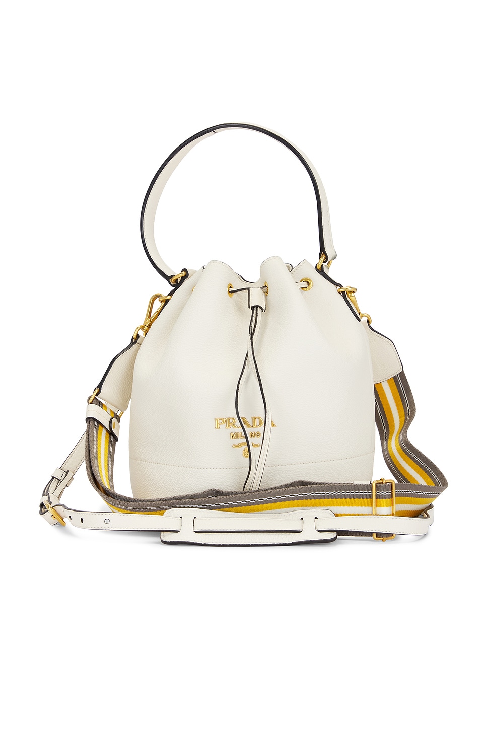 Leather Bucket Bag in White