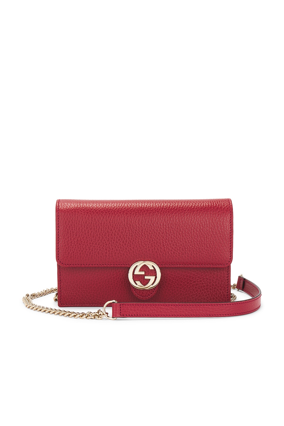 Pre-owned Gucci Chain Shoulder Bag In Red