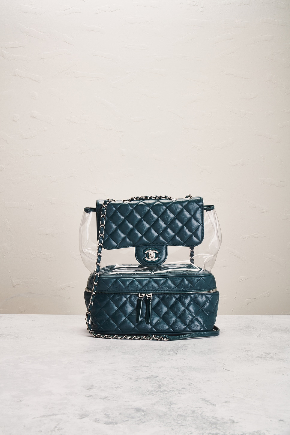 Pre-owned Chanel Turnlock Backpack In Teal