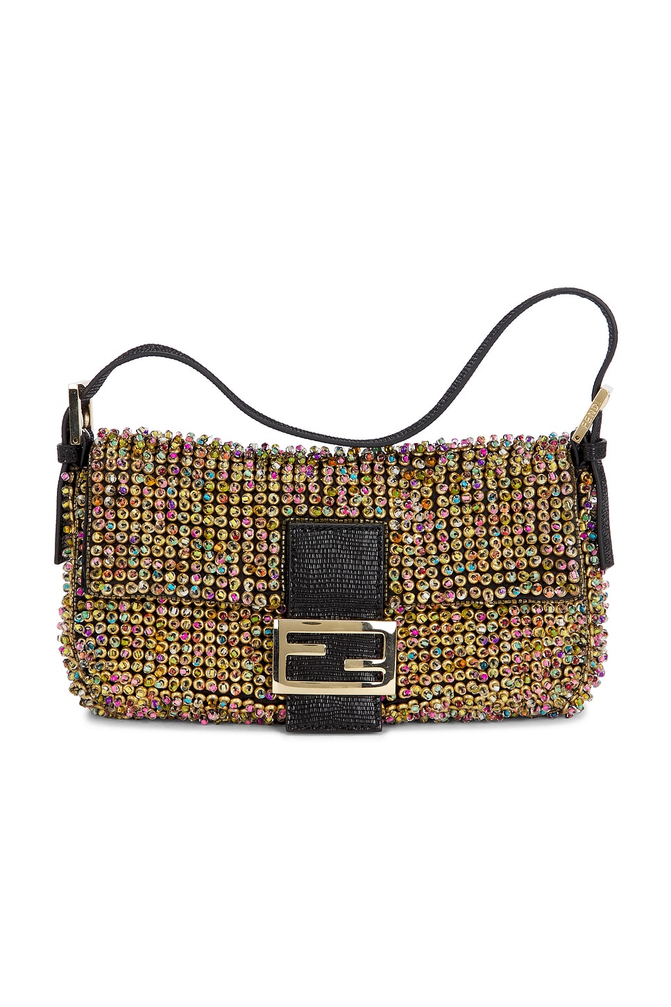 fendi Fendi Limited Edition Rainbow Beaded Baguette Shoulder Bag