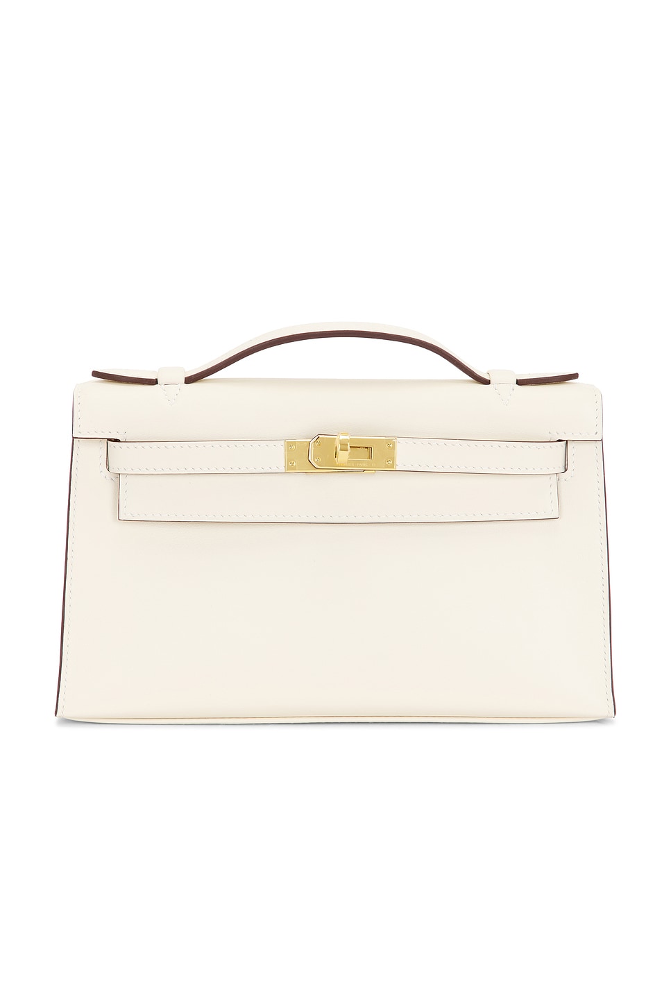 Pre-owned Hermes Swift Kelly Pochette Handbag In Craie