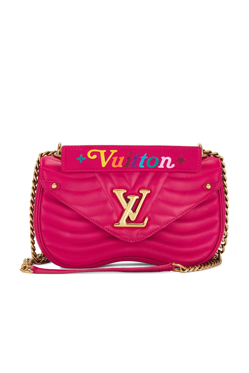 New Wave Chain MM Shoulder Bag in Pink