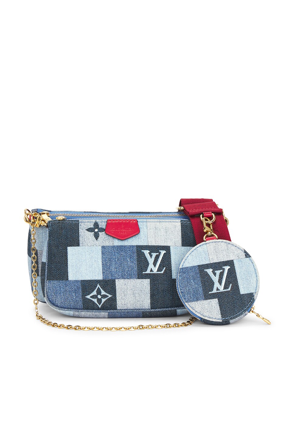 louis vuitton Louis Vuitton Denim Patchwork Pochette Accessoires Shoulder Bag