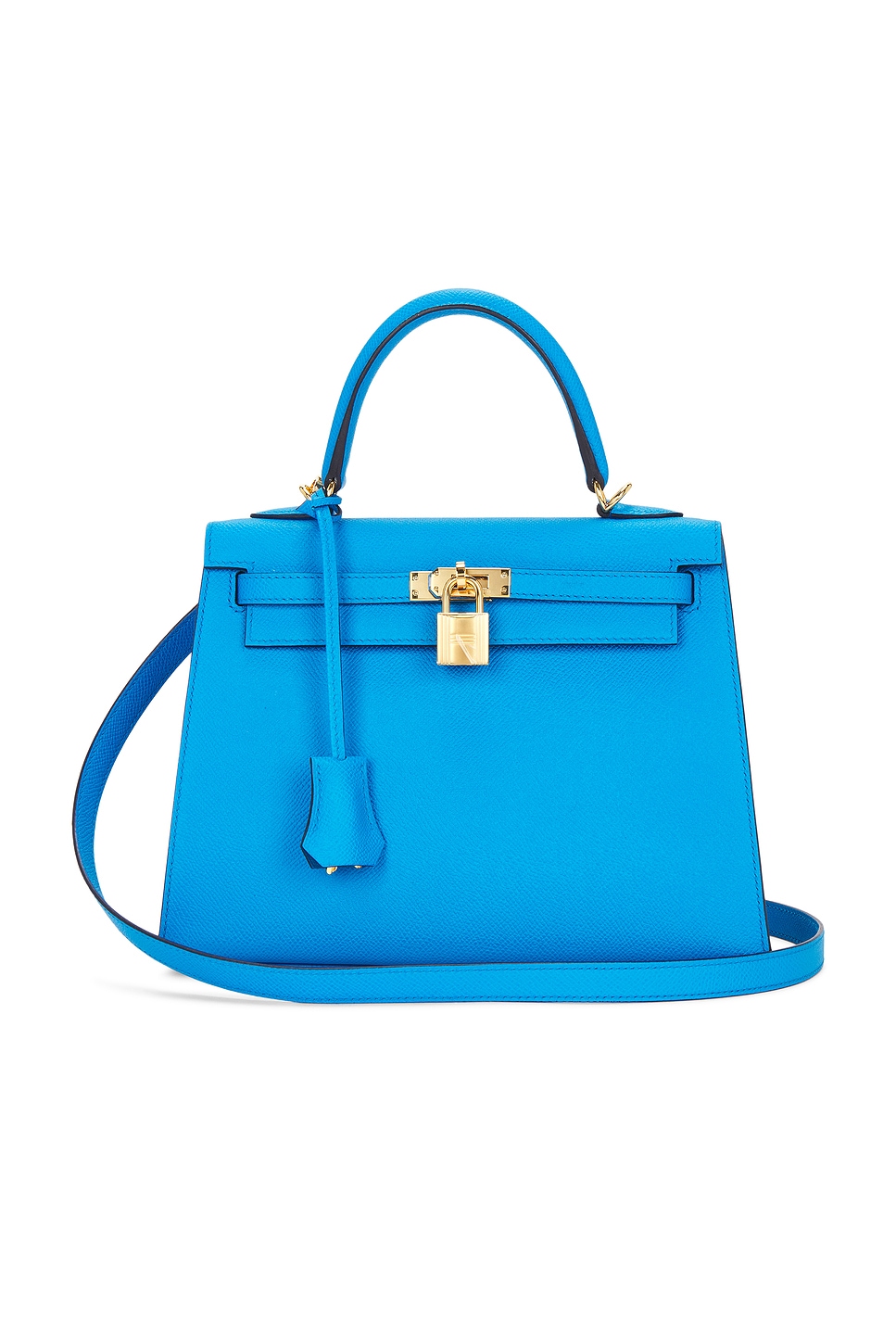 Epsom Kelly Sellier 25 Handbag in Blue