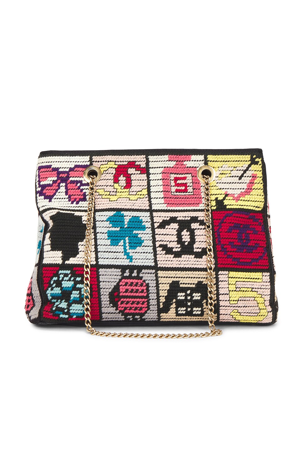 chanel Chanel Precious Symbols Needlepoint Shoulder Bag